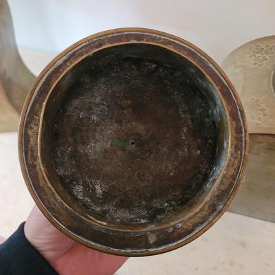 Asian Style Etched Brass Jars (PB-EL)