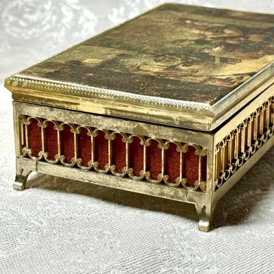 Tapestry Covered Jewelry Box