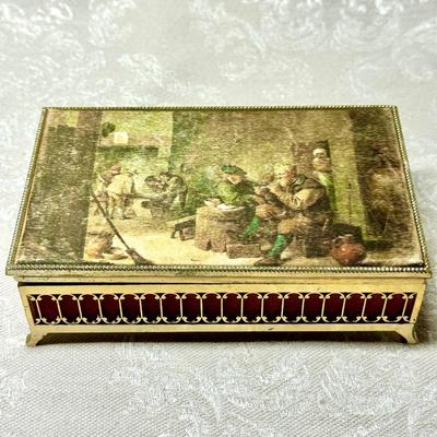 Tapestry Covered Jewelry Box