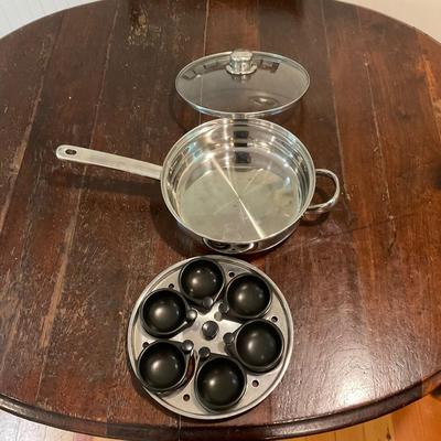 K1336 Stainless Steel Pan with Egg Poaching Accessories