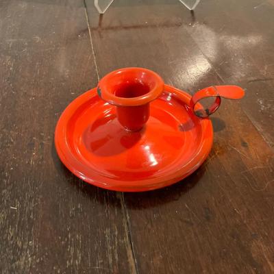 K1337 Vintage Red Trim Enamelware