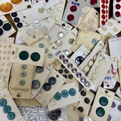 Lot - Vintage Buttons On Original Cards many colors