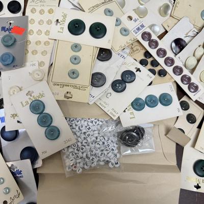 Lot - Vintage Buttons On Original Cards many colors