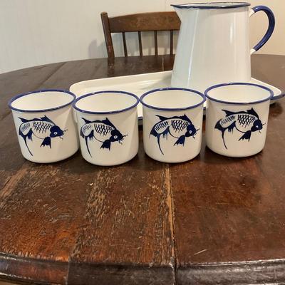 K1343 Vintage Koi Fish Enamel Lot