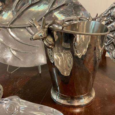 K1349 Aluminum/Pewter Trays with Ice Bucket