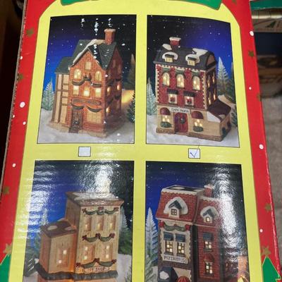 Christmas ornaments and small village houses