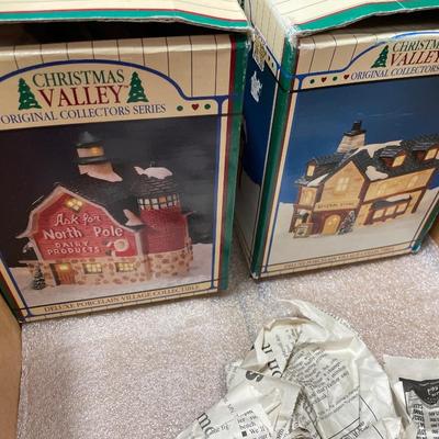 Christmas ornaments and small village houses
