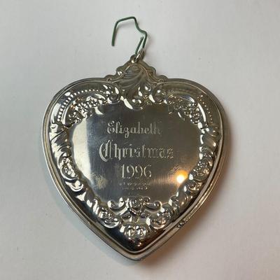 DR1364 Vintage Wallace Sterling 1996 Heart Ornament