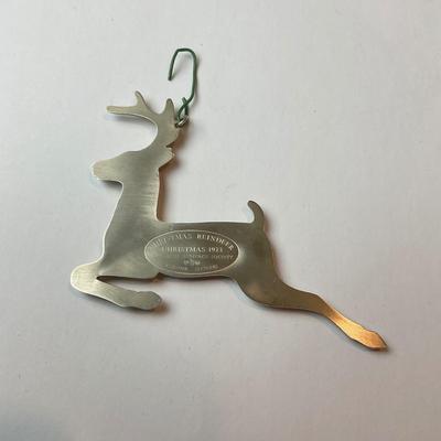 DR1366 Vintage Sterling American Heritage Society 1973 Reindeer Ornament