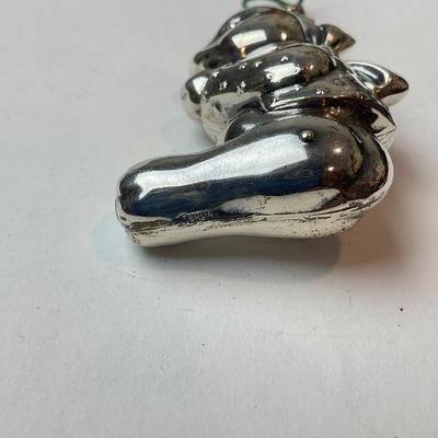 DR1371 Vintage Sterling Teddy Bear Ornament