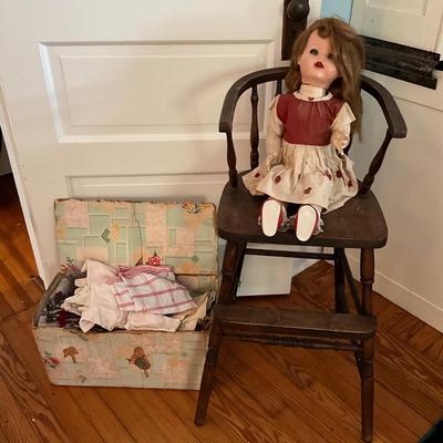 UBB1330 Vintage Ideal Doll with Clothes & High Chair