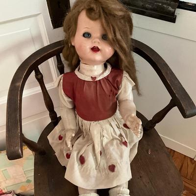 UBB1330 Vintage Ideal Doll with Clothes & High Chair