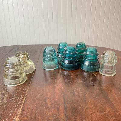 DR1389 Eight Vintage Glass Insulators