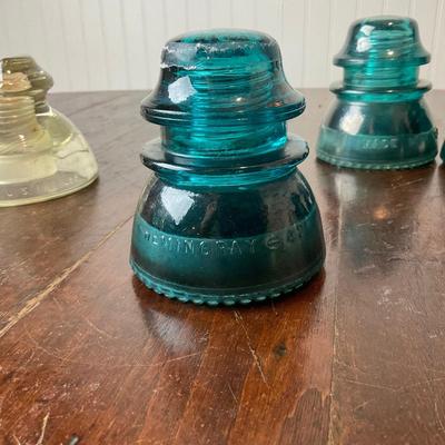 DR1389 Eight Vintage Glass Insulators