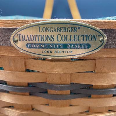Longaberger green plaid basket