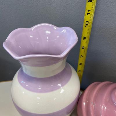 Purple and pink vases