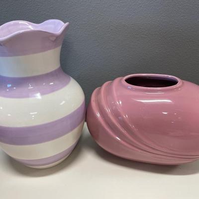 Purple and pink vases