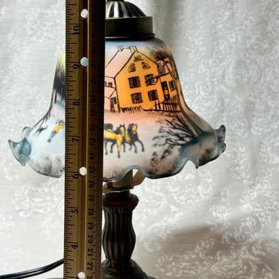 Hand painted lamp Currier and Ives Collection