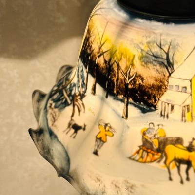 Hand painted lamp Currier and Ives Collection
