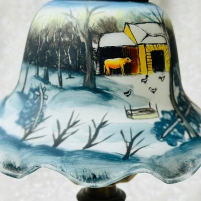Hand painted lamp Currier and Ives Collection