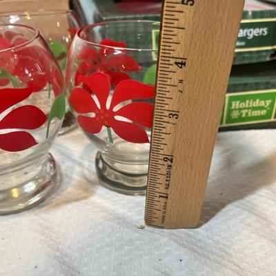 Lot 60 Vintage Christmas glassware & charger plates