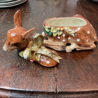 DR1420 Waverly Christmas Plates and Fitz & Floyd Butter and Jar