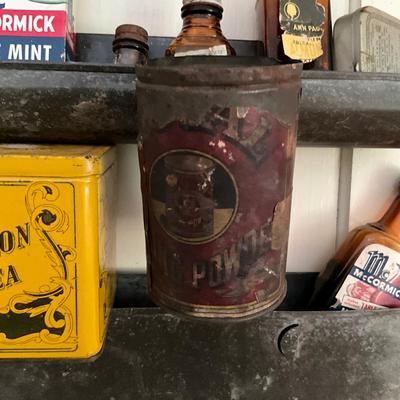 UBB1324 Lot of Vintage Tins, Bottles, and More
