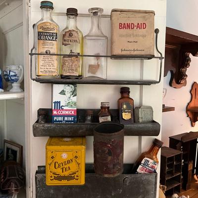 UBB1324 Lot of Vintage Tins, Bottles, and More