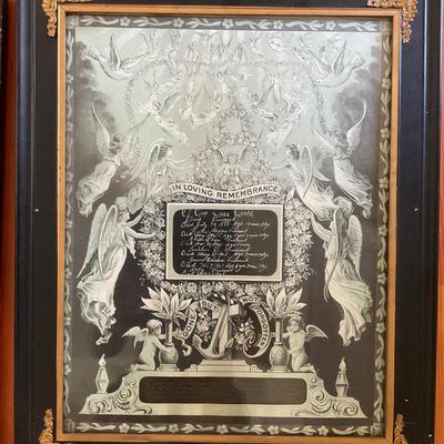 DR1436 Four Antique Framed Marriage Certificates Ephemera