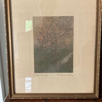 L1456 Wallace Nutting Framed Art Lithographs Signed with 7 Books