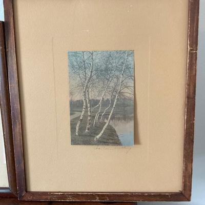 L1456 Wallace Nutting Framed Art Lithographs Signed with 7 Books