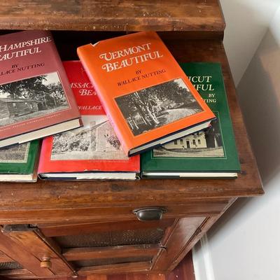 L1456 Wallace Nutting Framed Art Lithographs Signed with 7 Books