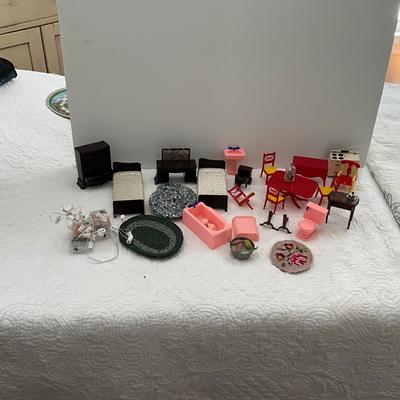 UBB1444 Large Lot of Mini Doll Furniture and Items