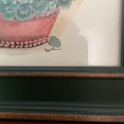 L1463 Two Geranium Framed Prints