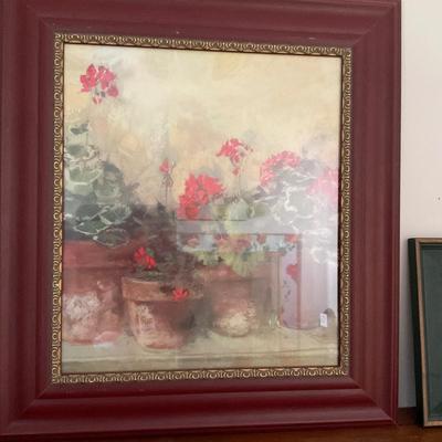L1463 Two Geranium Framed Prints