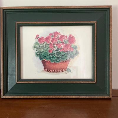 L1463 Two Geranium Framed Prints