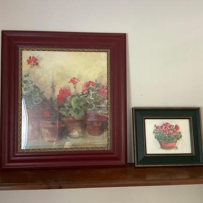 L1463 Two Geranium Framed Prints