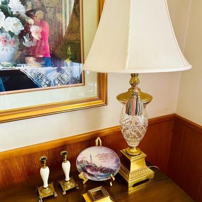 Waterford Lamp and Table lot