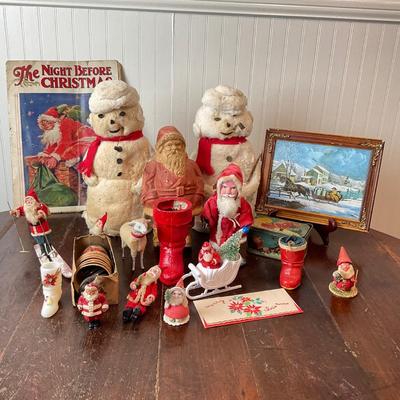 L1468 Antique Christmas Decor Lot