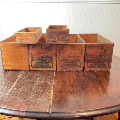 D1471 Four Antique Crates Nailed together with 2 Small Crates