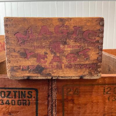 D1471 Four Antique Crates Nailed together with 2 Small Crates