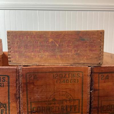 D1471 Four Antique Crates Nailed together with 2 Small Crates