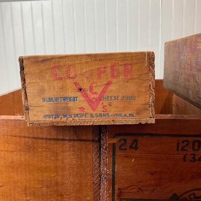 D1471 Four Antique Crates Nailed together with 2 Small Crates