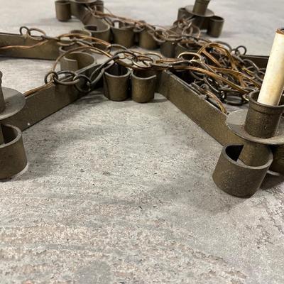 Vintage Six Arm Iron Chandelier (See Details)