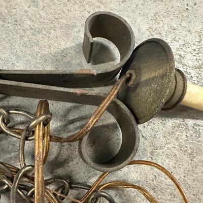 Vintage Six Arm Iron Chandelier (See Details)