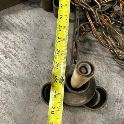 Vintage Six Arm Iron Chandelier (See Details)