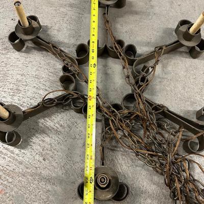 Vintage Six Arm Iron Chandelier (See Details)