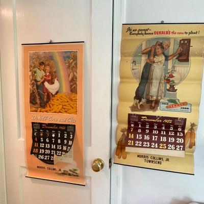 D1474 Vintage 1950s Dekalb Corn & Chix Farming Calenders