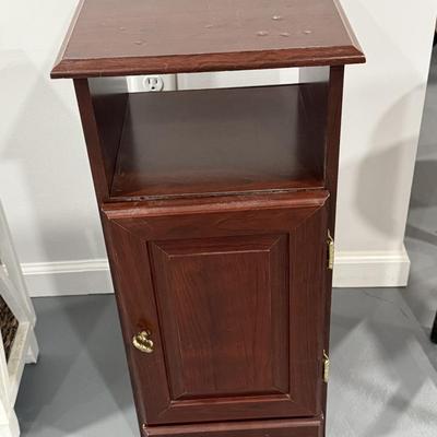 Wood shelf with cabinet