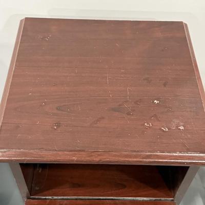 Wood shelf with cabinet